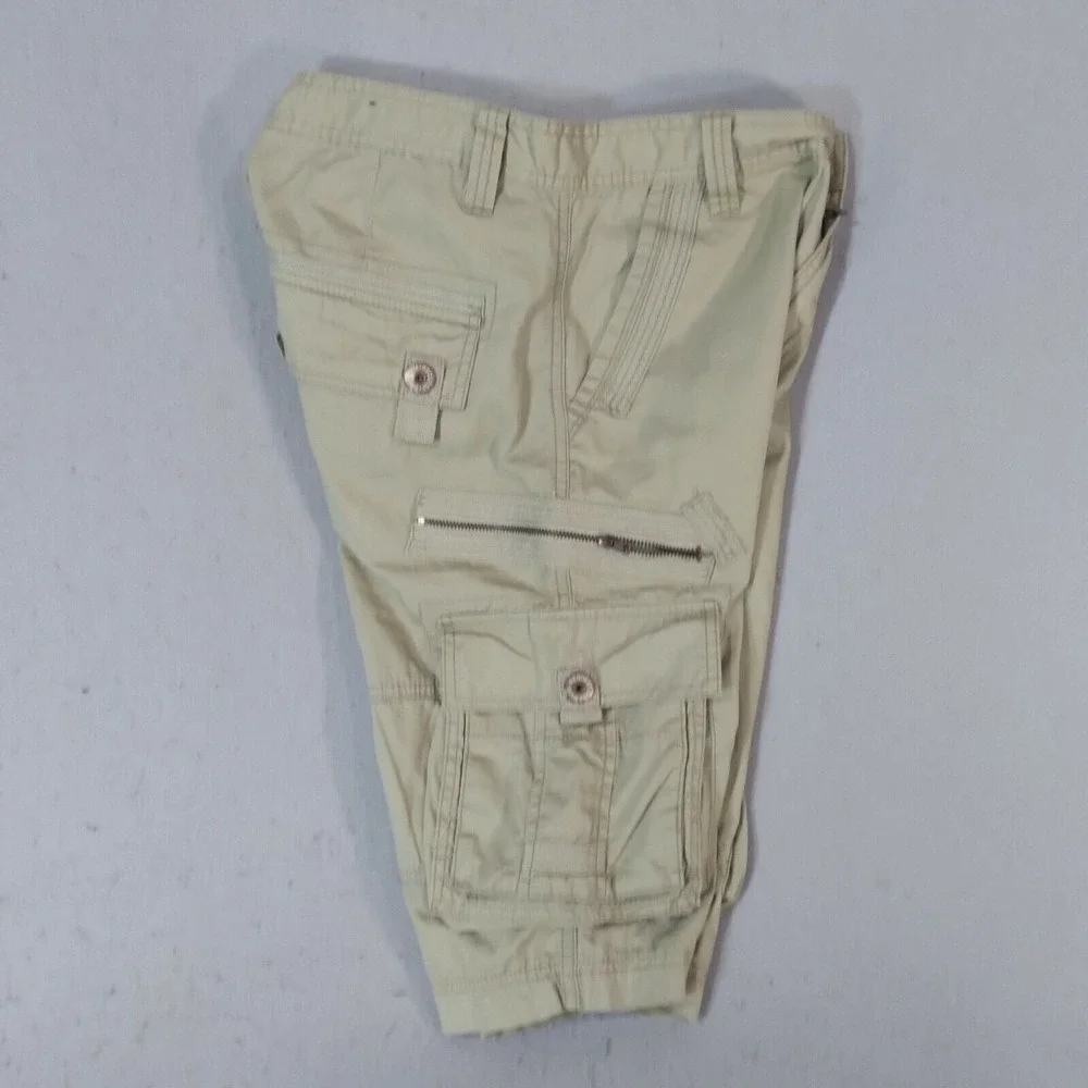 Request jeans cargo shorts men's‎ 30 X 13 khaki tan cotton long grunge outdoor